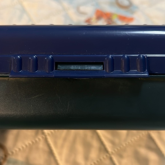 SpaceMaker Vintage 90s Pencil Box Navy Forest Green School Supply Storage - Picture 5 of 16